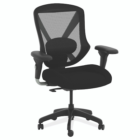 Officesource Viking Collection Mid Back Mesh Task Chair with Fabric Seat and Black Base 90501FBK